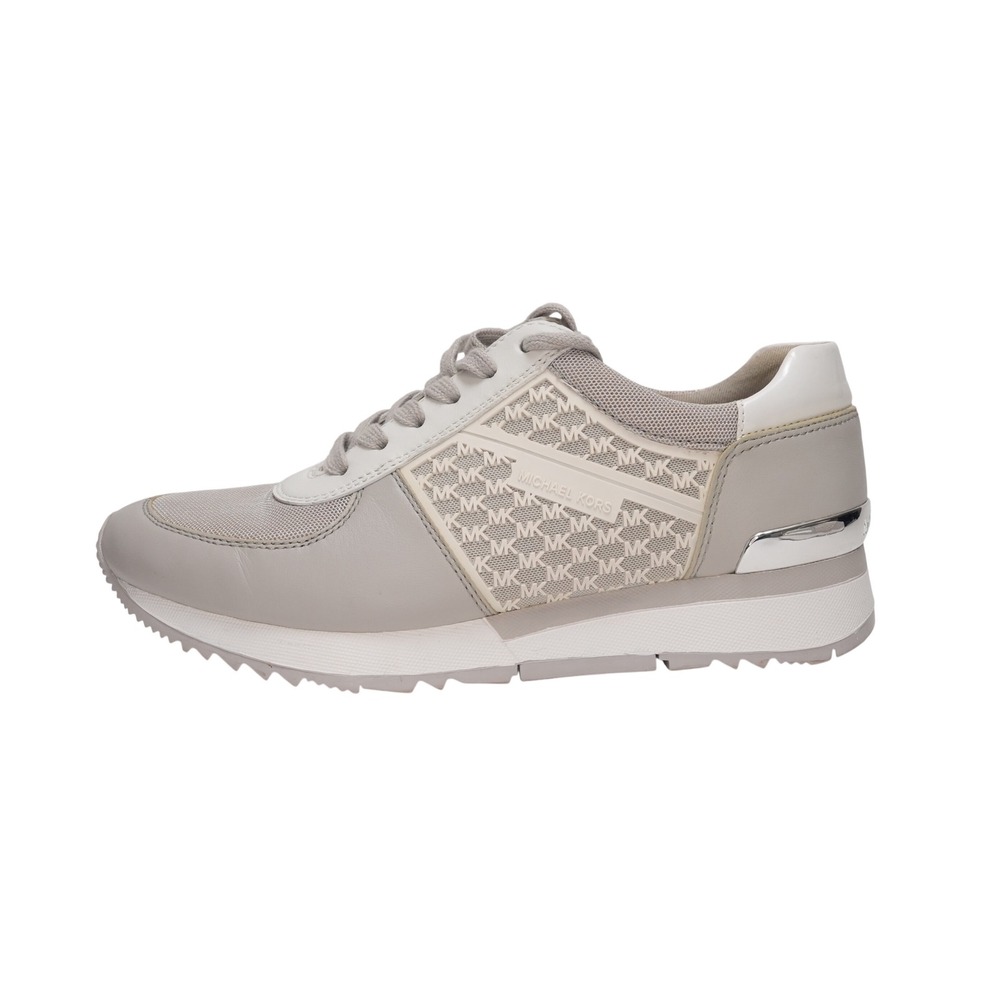 Michael‎ Michael Kors Trainer Sneakers Women 7.5M Grey Cream Logo Design